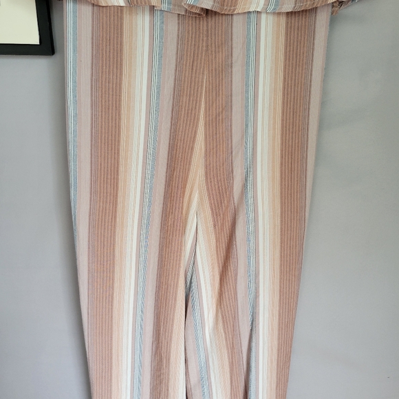 L Space Paulina Harmony Stripe Strapless Cover Up Jumpsuit S - Picture 10 of 13